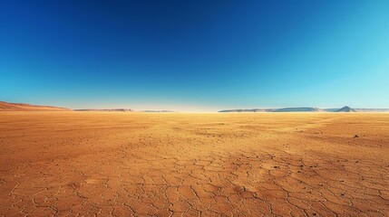 Fototapeta na wymiar The environment: A vast desert landscape under a clear blue sky