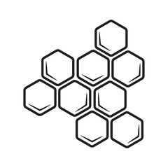 Bee hive, Honeycomb silhouette vector