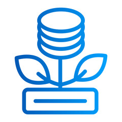 This is the Money Plant icon from the Accounting icon collection with an outline gradient style	
