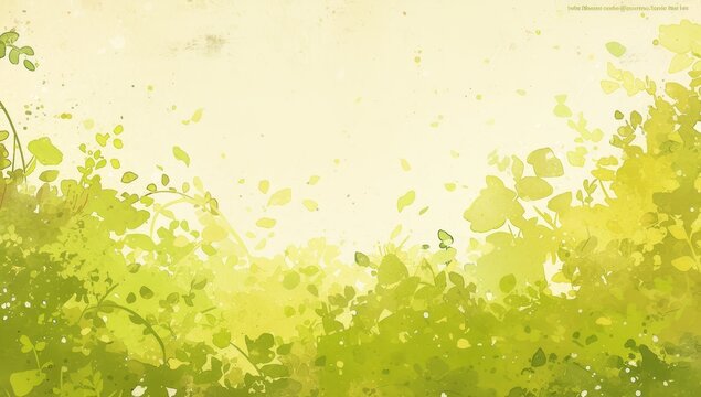 abstract green watercolor background with blurred spring forest