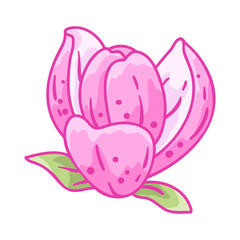 Illustration of lily flower. Beautiful decorative plant. - 763516642