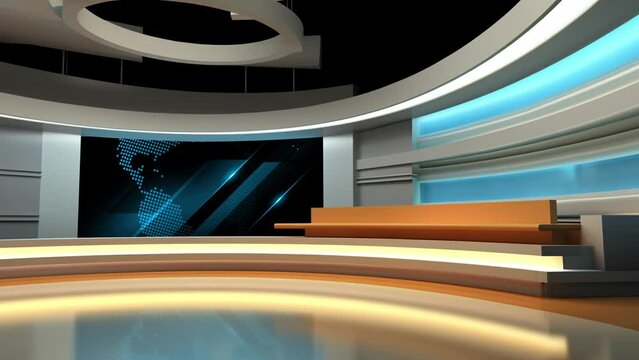 Tv studio. News room. Studio Background. Newsroom bakground. Backdrop for any green screen or chroma key video production. Loop