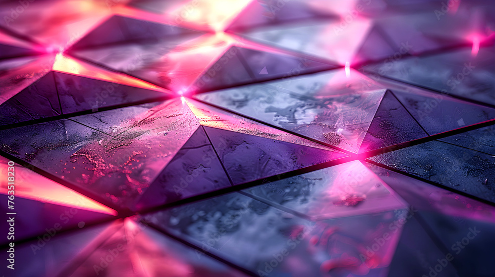 Poster abstract geometric background with colorful squares and neon gradients of the 80s