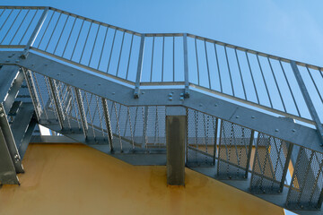 fire escape staircase, pedestrian passage for emergency exit. particular structure in galvanized...