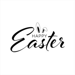 HAPPY Easter design lettering with bunny ears without background PNG