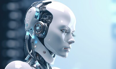 Naklejka premium Artificial intelligence robot