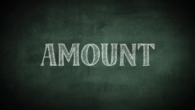 Amount animation on school blackboard