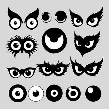 scary cartoon eyes collection