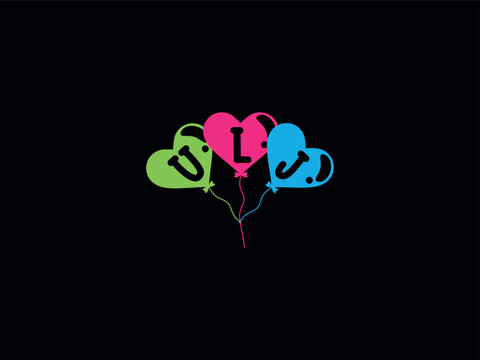 Typography ULJ Balloons Logo Letter