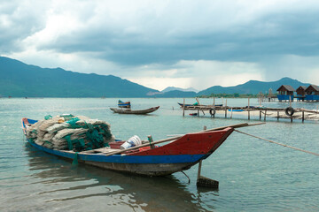 Lang Co, Thien-Hu Province, Vietnam: Old fishing boats in Lang Co Bay