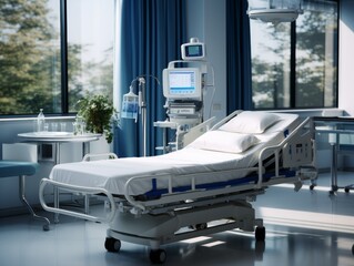 Hospital Room With Bed and Medical Equipment