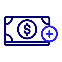 This is the Add  icon from the Accounting icon collection with an outline color style