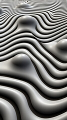 Monochrome Wave: Abstract 3D Rendering