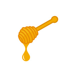 Honey dipper yellow silhouette premium vector
