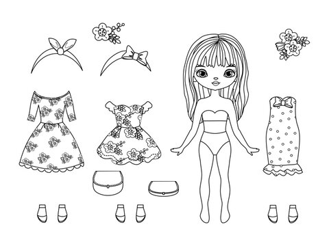 Dress up doll coloring pages sales
