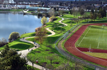 Blick auf den Seepark in Freiburg