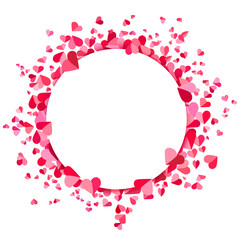 Vector Hearts Round Frame
