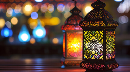Ramadan lantern, Featuring such intricate patterns and cut work like exotic treasure. Generative Ai