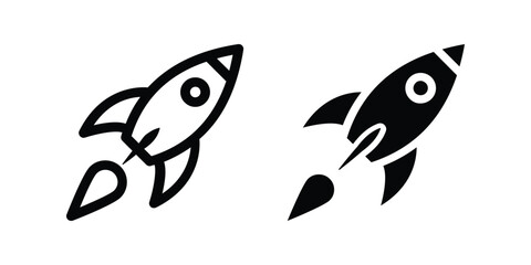 Fototapeta premium Rocket launch icon. flat illustration of vector icon