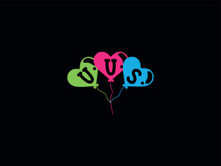 Abstract UUS Balloon Letter Logo