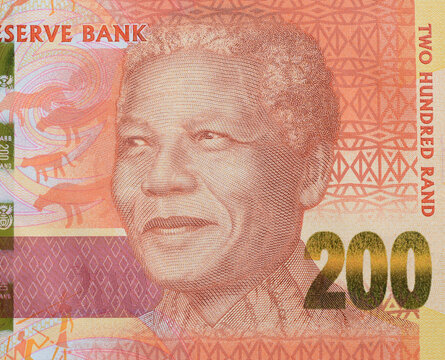 Nelson Mandela portrait on Banknote of the South African rand