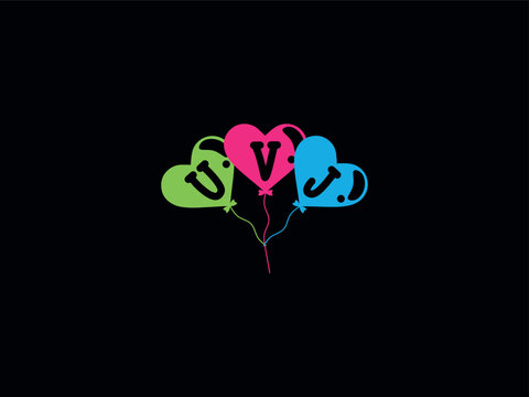 Luxury UVJ Kids Shop Logo Icon Vector