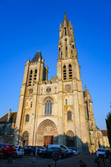 Obraz premium Facade of the Senlis Cathedral in the capital of Oise in Picardy, North of France