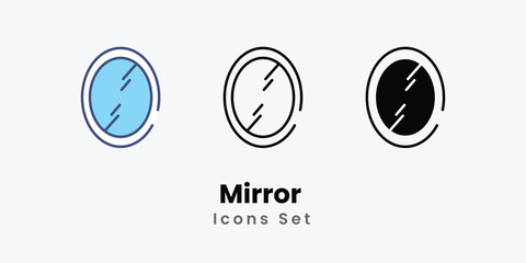 Mirror  icon thin line and glyph vector icon stock illustration