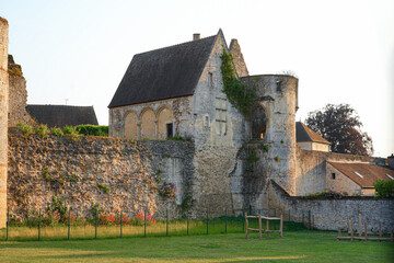 View of the walls of the Royal Castle of Senlis from the Jardin du Roy (