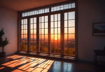 view of a sunset in window