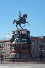 Naklejka premium Excursions to the historical sights of St. Petersburg equestrian monument to Nicholas the 1st.