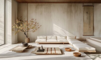 A serene living room in Japanese style