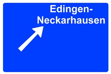Illustration eines Autobahn-Ausfahrtschildes mit der Beschriftung 