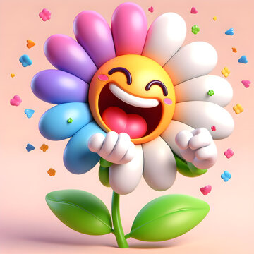 3D Colorful Daisy Flower