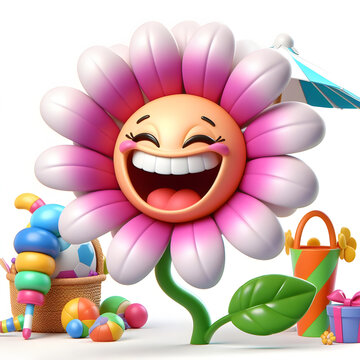 3D Colorful Daisy Flower