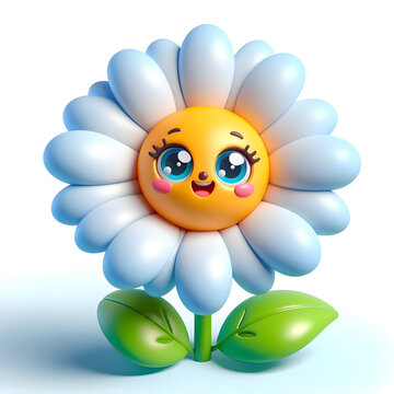 Cute 3D Colorful Daisy Flower