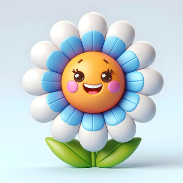 Cute 3D Colorful Daisy Flower