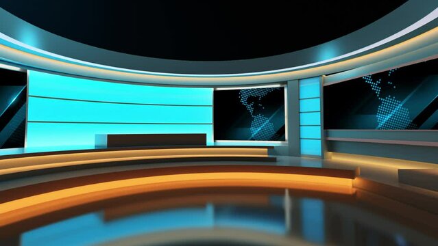 Tv studio. News room. Studio Background. Newsroom bakground. Backdrop for any green screen or chroma key video production. Loop