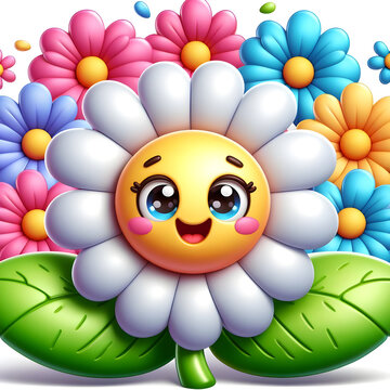 Cute 3D Colorful Daisy Flower