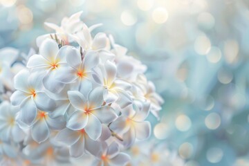 Fototapeta premium A bouquet of white flowers with orange centers. The flowers are arranged in a way that they are all facing the same direction