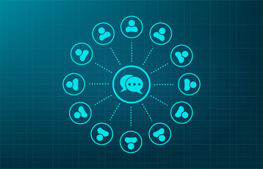 Obraz premium Vector illustration on a blue background.