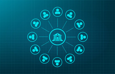 Obraz premium Vector illustration on a blue background.