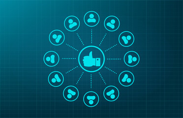 Fototapeta premium Vector illustration on a blue background.