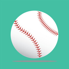 Baseball ball. Softball. Vector silhouette. Vector icon isolated