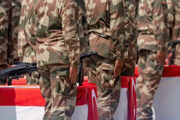 Turkish soldiers taking the oath at the military swearing-in ceremony