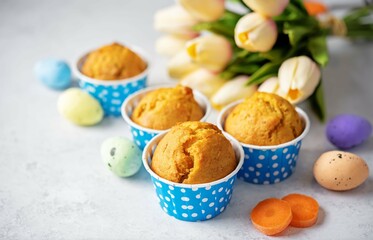 Carrot cupcakes for Easter holiday