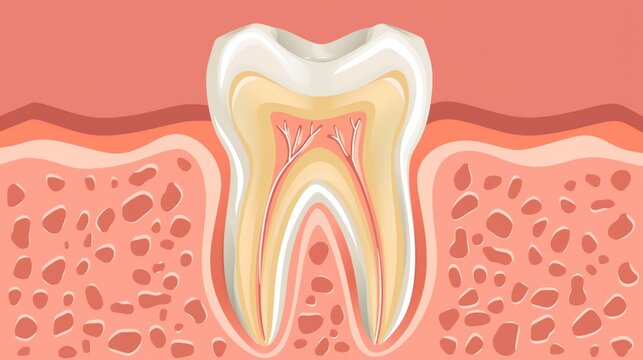a diagram of a healthy tooth and gums