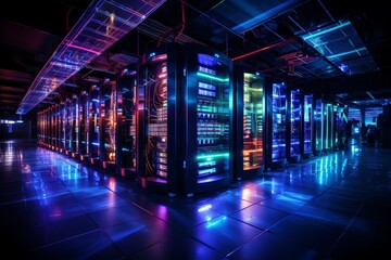 Fototapeta premium Room Filled With Multicolored Lights
