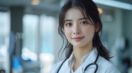 Asian Female Doctor in Hospital: A Study of Professionalism and Compassion Generative AI