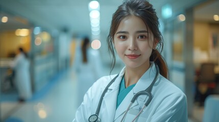 Medical Staff Member in Healthcare Service with Stethoscope Generative AI